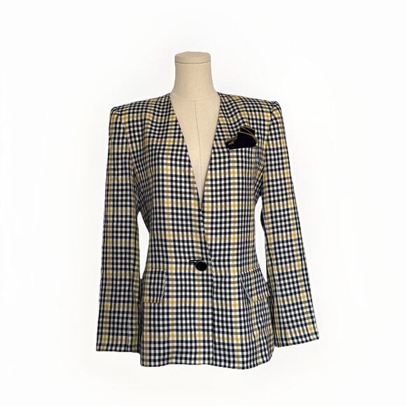 Clueless ASO Cher Alt Plaid Blazer Sz 4/S Light Academia Old Money Classic Prep - Picture 1 of 15